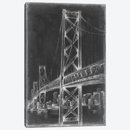 Suspension Bridge Blueprint II Canvas Print #EHA80} by Ethan Harper Canvas Print