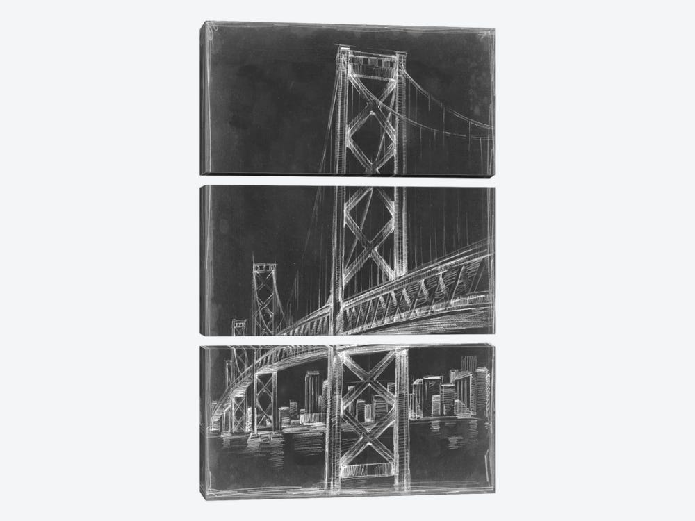 Suspension Bridge Blueprint II by Ethan Harper 3-piece Canvas Artwork
