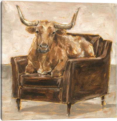 Refined Comfort IV Canvas Art Print - Cow Art