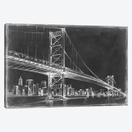 Suspension Bridge Blueprint III Canvas Print #EHA81} by Ethan Harper Canvas Print