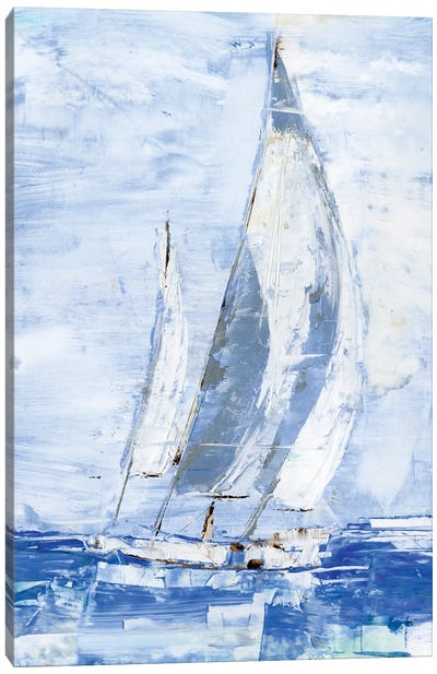 Blue Sails II Canvas Art Print - Sailboat Art