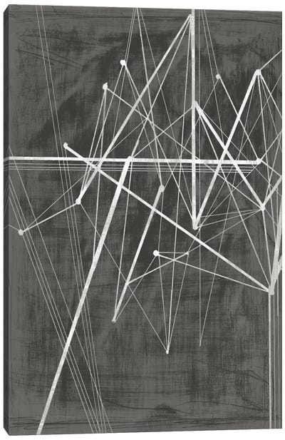 Vertices II Canvas Art Print - Black & White Abstract Art