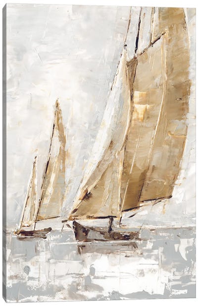 Golden Sails II Canvas Art Print - Boat Art