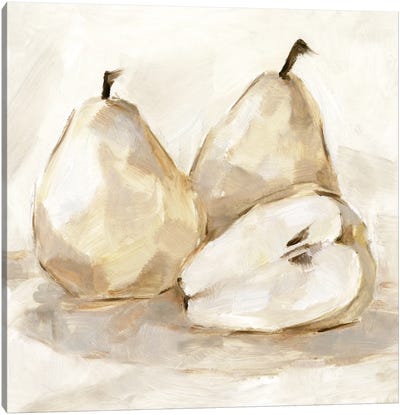 White Pear Study I Canvas Art Print - Fruit Art