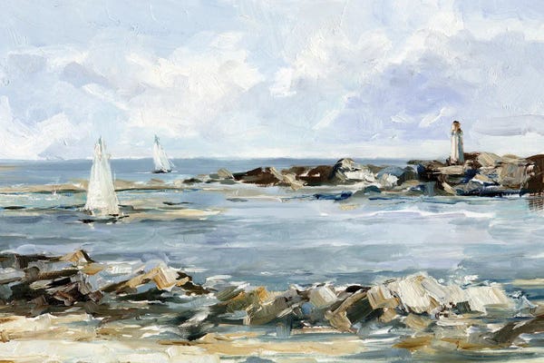 Sailboats: Rocky Shore Coastline II by Ethan Harper