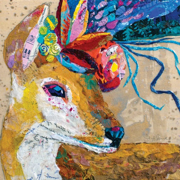Elizabeth St. Hilaire: Floral Deer by Elizabeth St. Hilaire