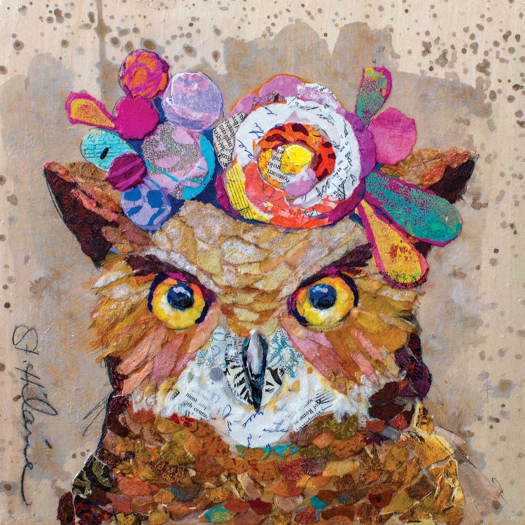 Floral Owl by Elizabeth St. Hilaire wall art