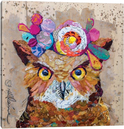 Floral Owl Canvas Art Print