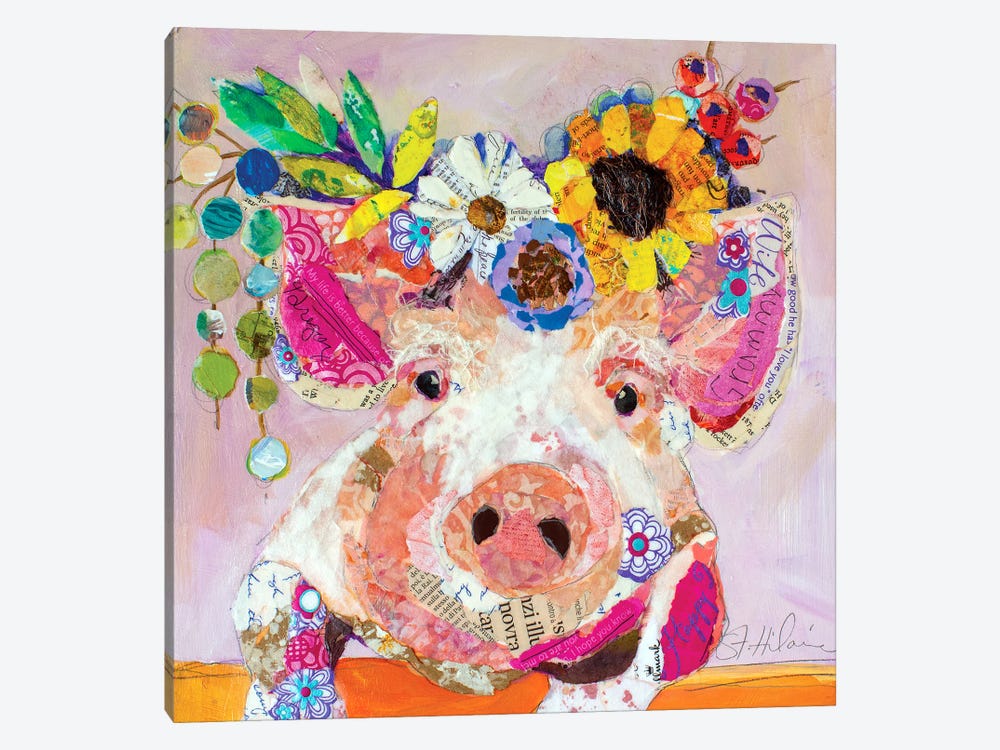Miss Piggy by Elizabeth St. Hilaire 1-piece Canvas Art Print