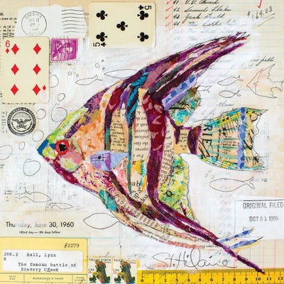 Angel Fish At Bravery Creek by Elizabeth St. Hilaire metal wall art