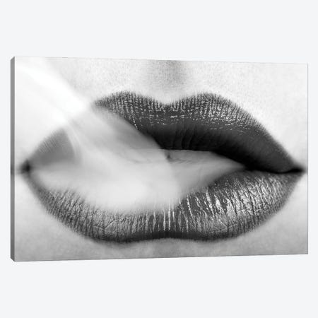 Black Lipstick and Blowing Smoke Canvas Print #EHS2} by Unknown Artist Canvas Art Print