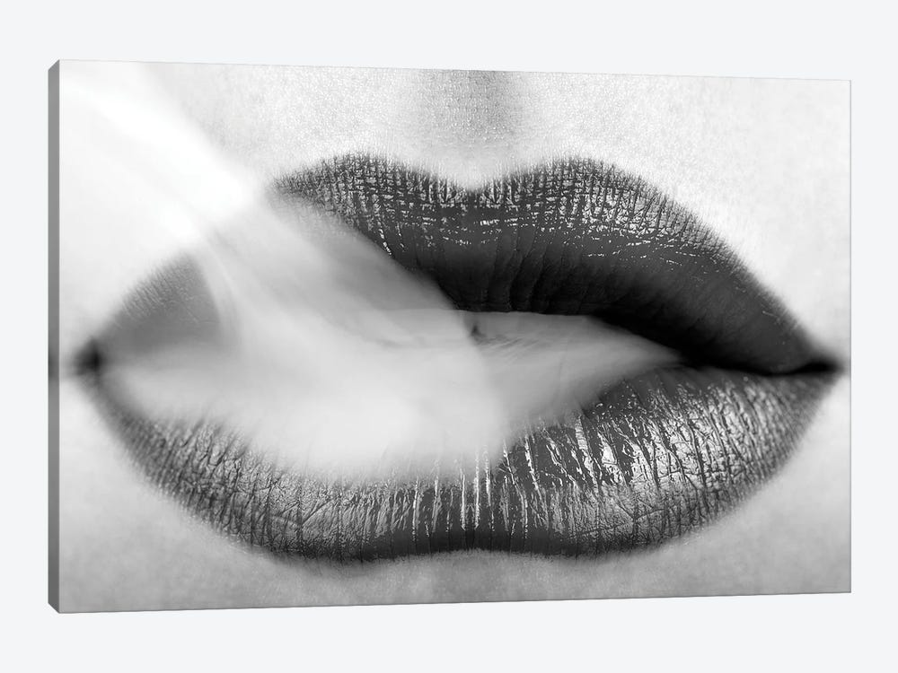 Black Lipstick and Blowing Smoke by Unknown Artist 1-piece Canvas Art Print