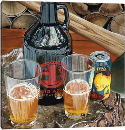 Big Axe Canvas Art Print - Beer Art