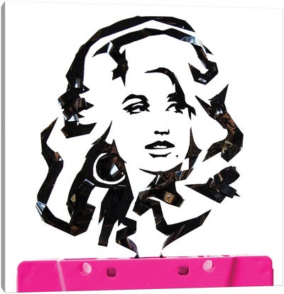 Dolly Parton Canvas Art Print - Cassette Tapes