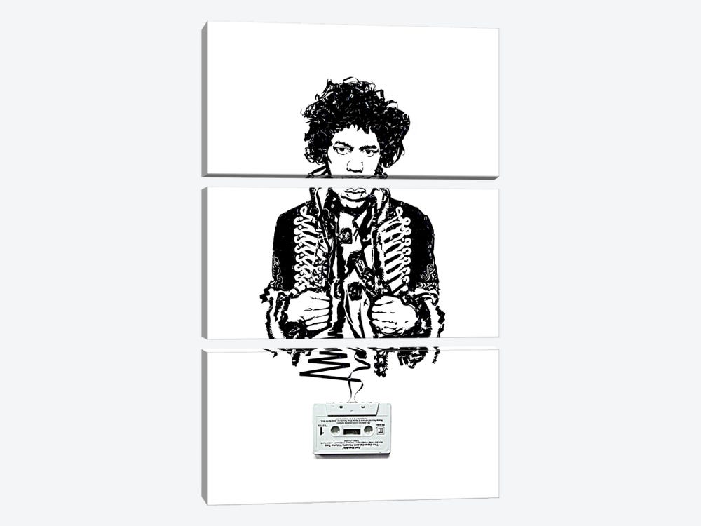 Jimi Hendrix II by Erika Iris 3-piece Canvas Print