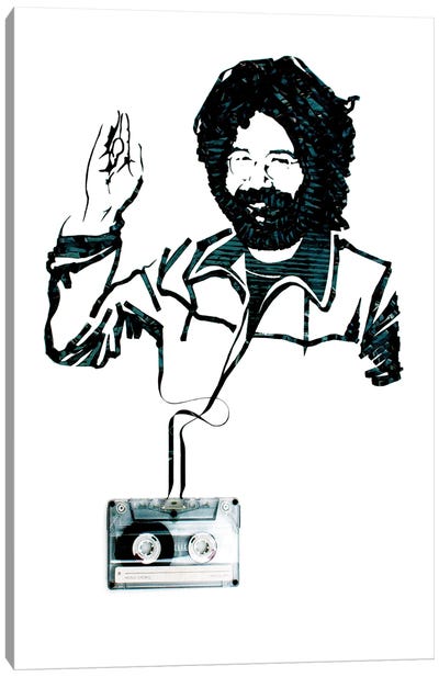 Jerry Garcia Canvas Art Print - Cassette Tapes