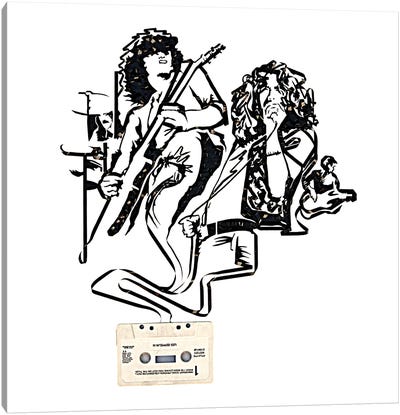 Led Zeppelin Canvas Art Print - Cassette Tapes