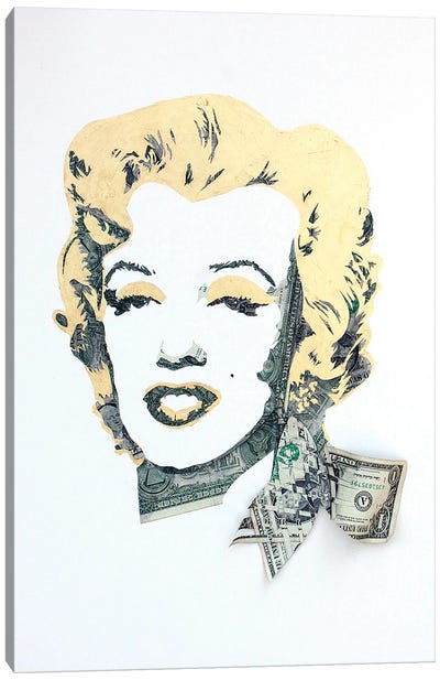 Marilyn Monroe Canvas Art Print - Money Art