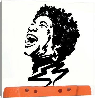Aretha Franklin II Canvas Art Print - R&B & Soul Music Art