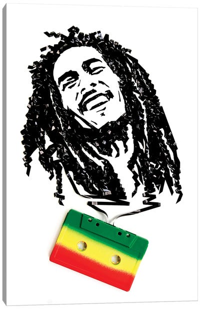 Bob Marley Canvas Art Print - Cassette Tapes