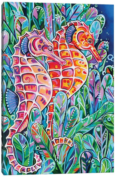 Seahorses Canvas Art Print - Eve Izzett
