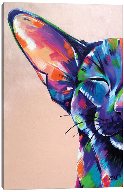 Subathing Canvas Art Print - Siamese Cat Art