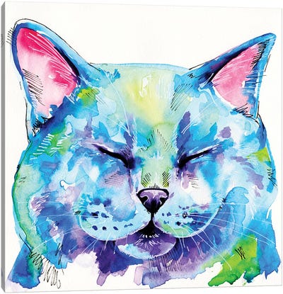 Fat Cat Canvas Art Print - Eve Izzett