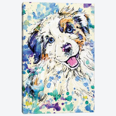 Aussie Pup Canvas Print #EIZ53} by Eve Izzett Canvas Artwork