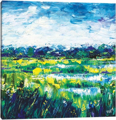 Storm Reflections - Abstract Landscape Canvas Art Print - Eve Izzett