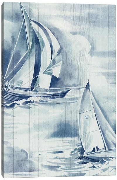 Blue Vintage Sea Life Canvas Art Print