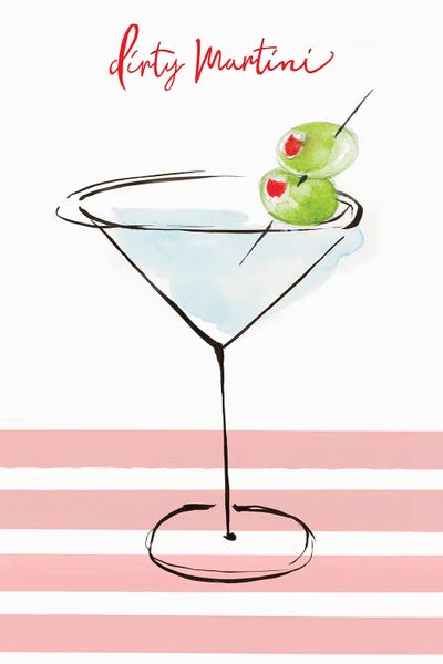 Eli Jones - Framed Fine Art Prints: Martini Glass With Green Olives by Eli Jones