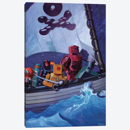 Robo Pirates Canvas Print #EJR18} by Eric Joyner Canvas Wall Art