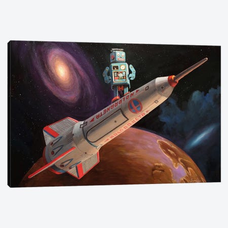 Rocket Surfer Canvas Print #EJR19} by Eric Joyner Canvas Wall Art