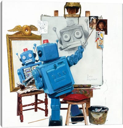 Selfie Canvas Art Print - Robot Art