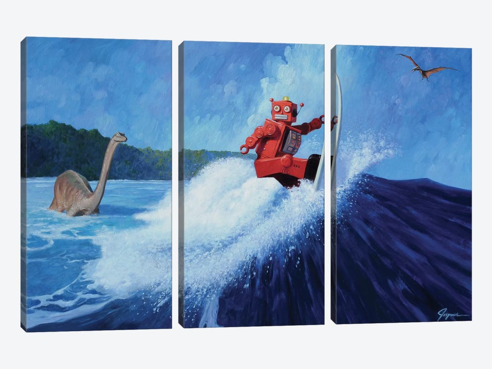 Surfer Joe by Eric Joyner 3-piece Canvas Art Print