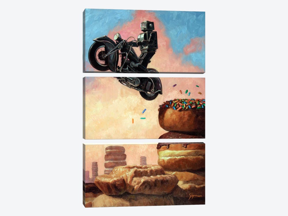 Dark Rider Again by Eric Joyner 3-piece Canvas Print