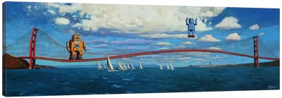 Golden Gaters Canvas Art Print - 3-Piece Panoramic Art