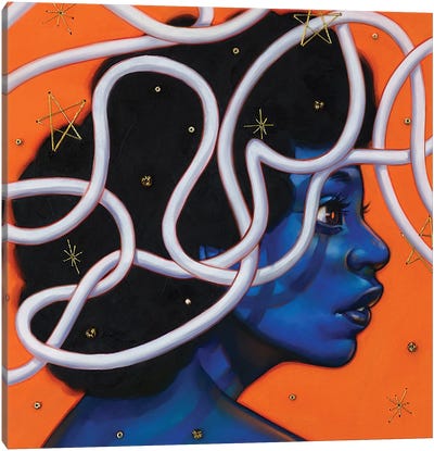 Tangled Spaces Canvas Art Print - Afrofuturism