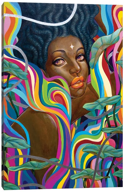 Whispered Requiem Canvas Art Print - Afrofuturism