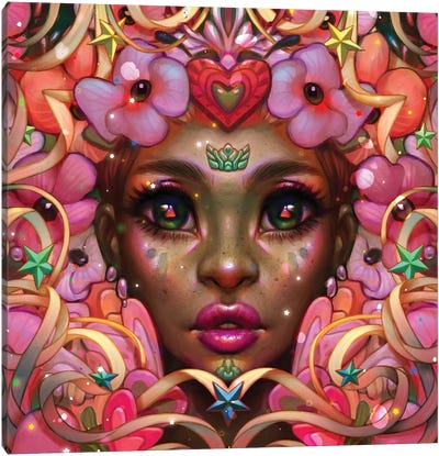 Pink Princess Canvas Art Print - Afrofuturism