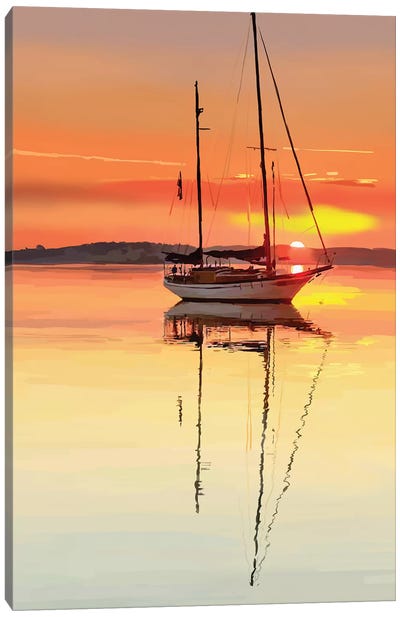 Sailing Portrait V Canvas Art Print - Sunsets & The Sea