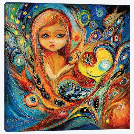 My Little Mermaid Betsy Canvas Print #EKL100} by Elena Kotliarker Canvas Art
