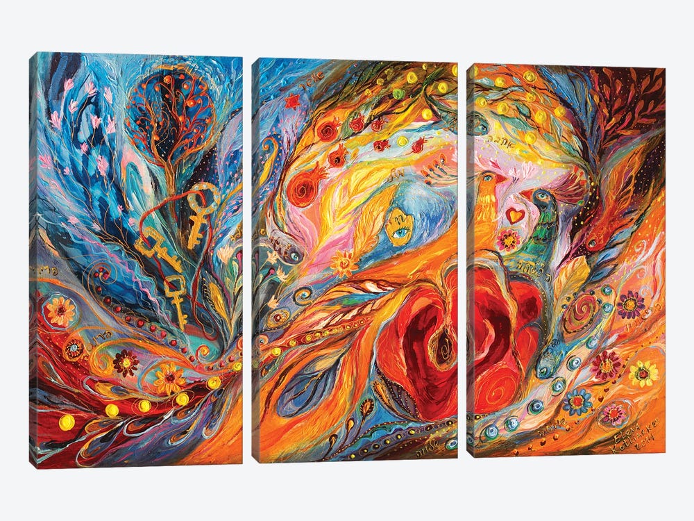 The Rose Of East by Elena Kotliarker 3-piece Canvas Print