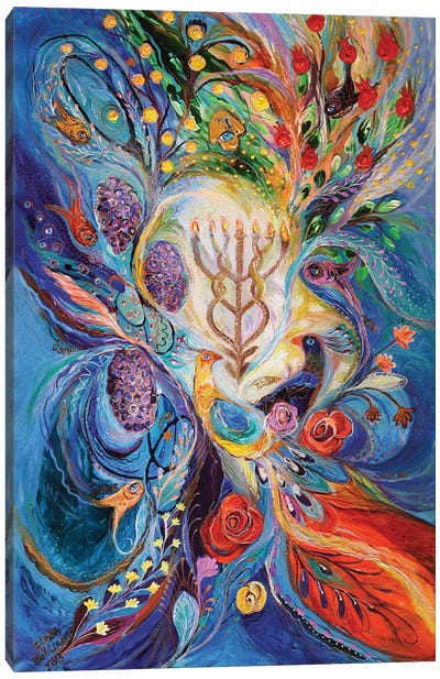 Under The Light Of Menorah II Canvas Art Print - Hanukkah Art