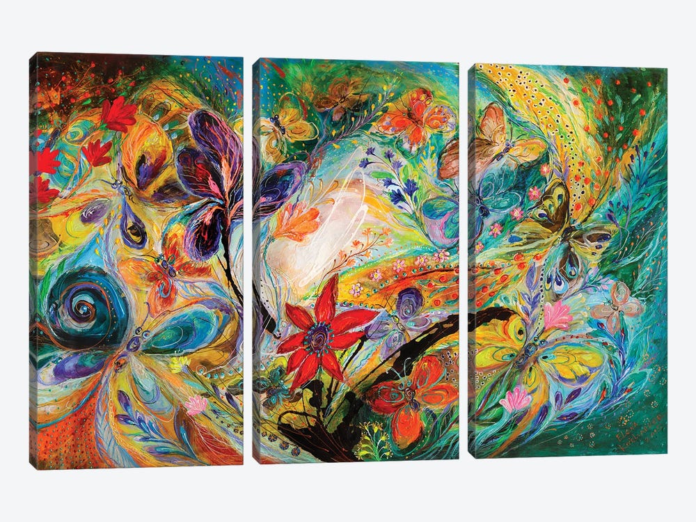 The Dancing Butterflies by Elena Kotliarker 3-piece Canvas Wall Art
