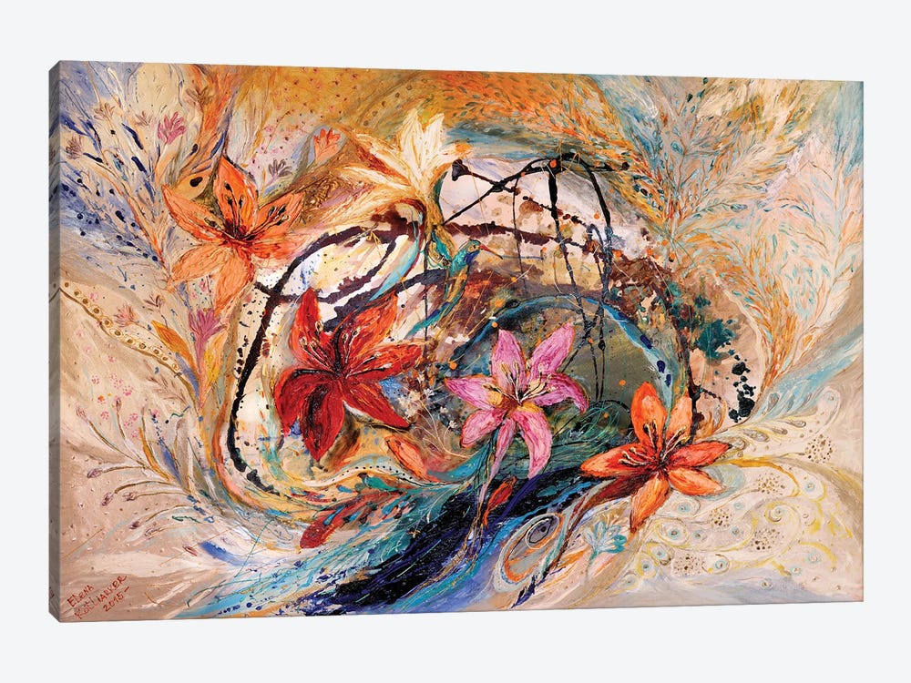 The Splash Of Life XVII. Hummingbird And Exotic Flowers by Elena Kotliarker 1-piece Canvas Art
