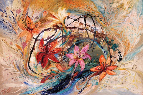 Hummingbirds: The Splash Of Life XVII. Hummingbird And Exotic Flowers by Elena Kotliarker
