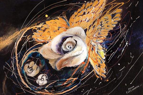 Elena Kotliarker: The Angel Wings III The White And Gold by Elena Kotliarker