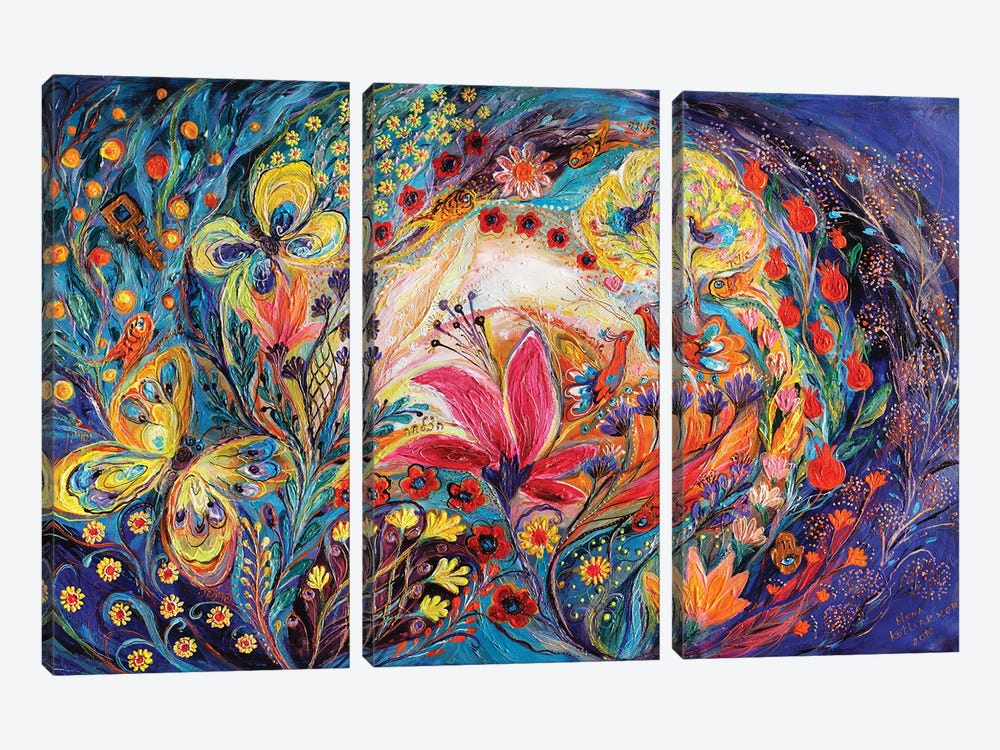 The Spiral Of Life by Elena Kotliarker 3-piece Canvas Wall Art