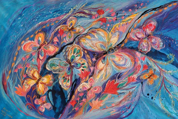 Butterflies and Flowers: The Butterflies On Blue by Elena Kotliarker